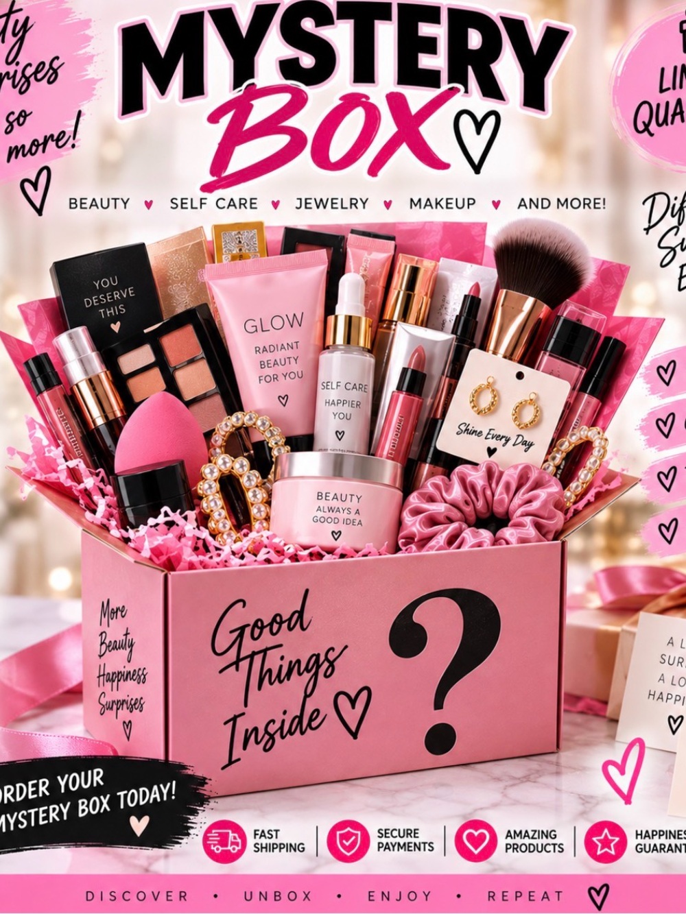 Mystery Box Women’s Makeup Collection — Pink